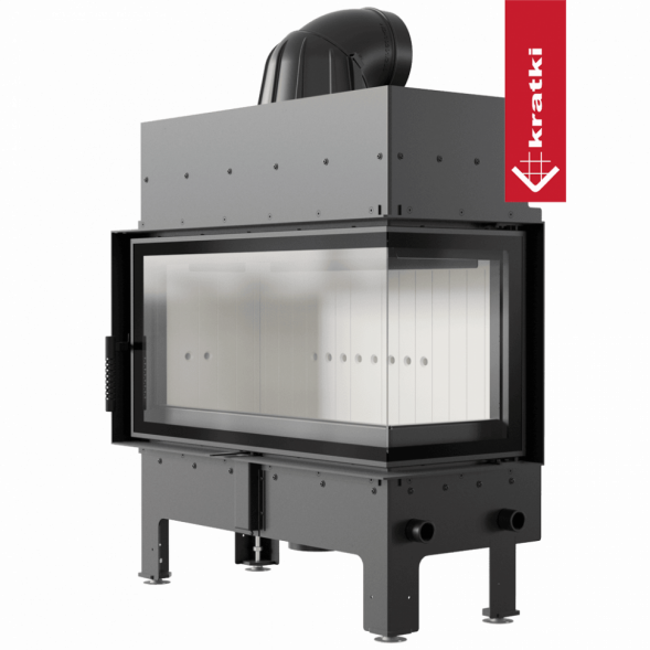 Топка Kratki PRO FLOKI/L/P угловое стекло справа (Белая футеровка)