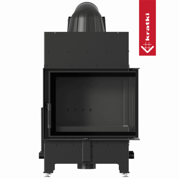 Топка Kratki PRO FLOKI/S/P угловое стекло справа (Черная футеровка, с доводчиком)