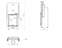  Каминная топка плоская 60 x 80 Echa Tech